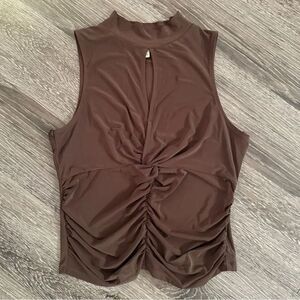 Meraki Brown Sleeveless Top